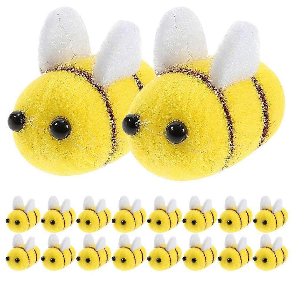 35pcs Felt Bees For Crafts Adorable Wool Felt Bees Tiered Tray Decorations Multi-Function Decors