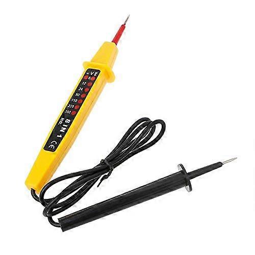 HugeAuto H844905 Electric Circuit Tester 8-In-1 Voltage Tester, Probe Pen, Continuity Detector, 6V-380V, Yellow