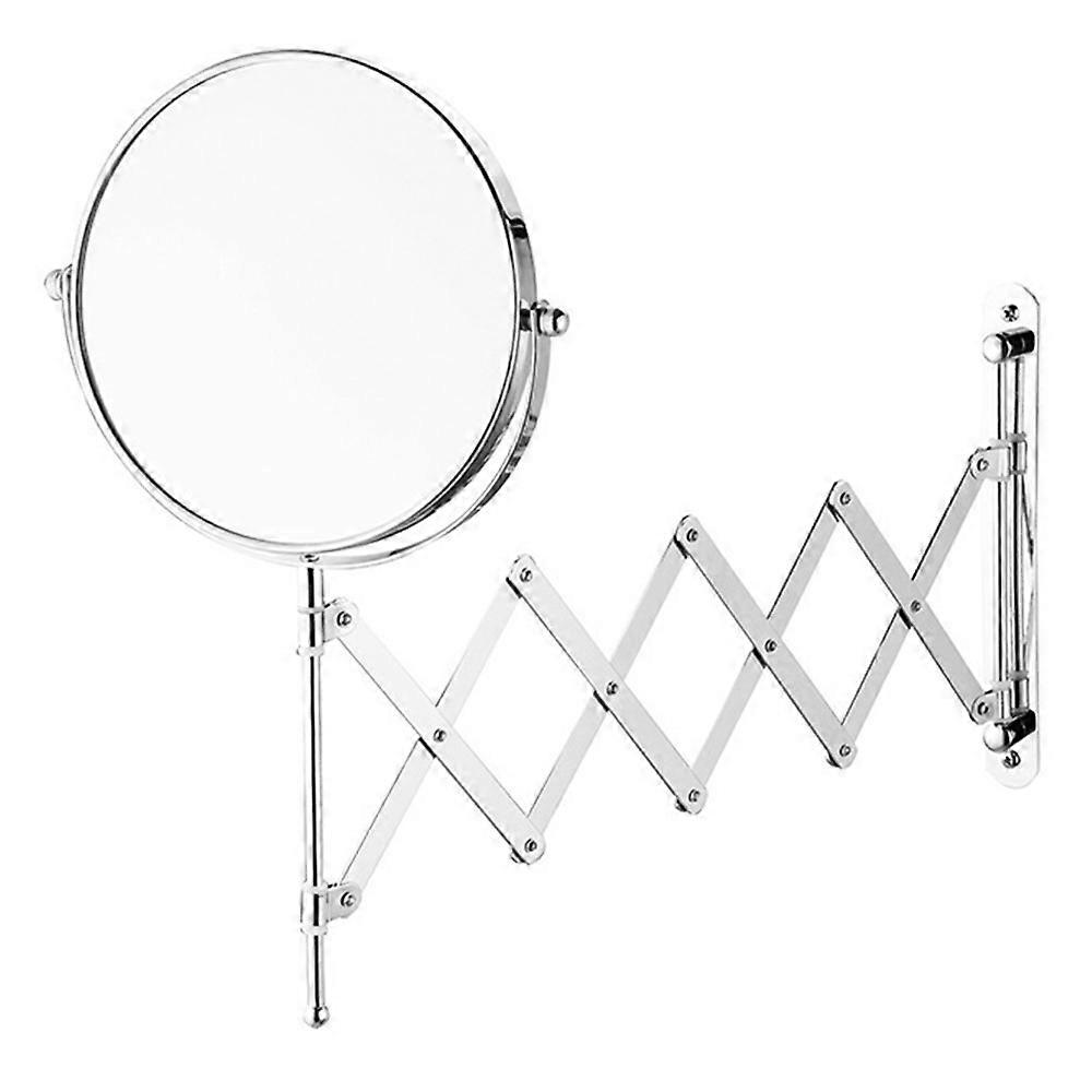 TQ-210 8 Inch 1X / 10X Magnification Double Sided Makeup Mirror Wall Mounted Retractable Folding Vanity Mirror