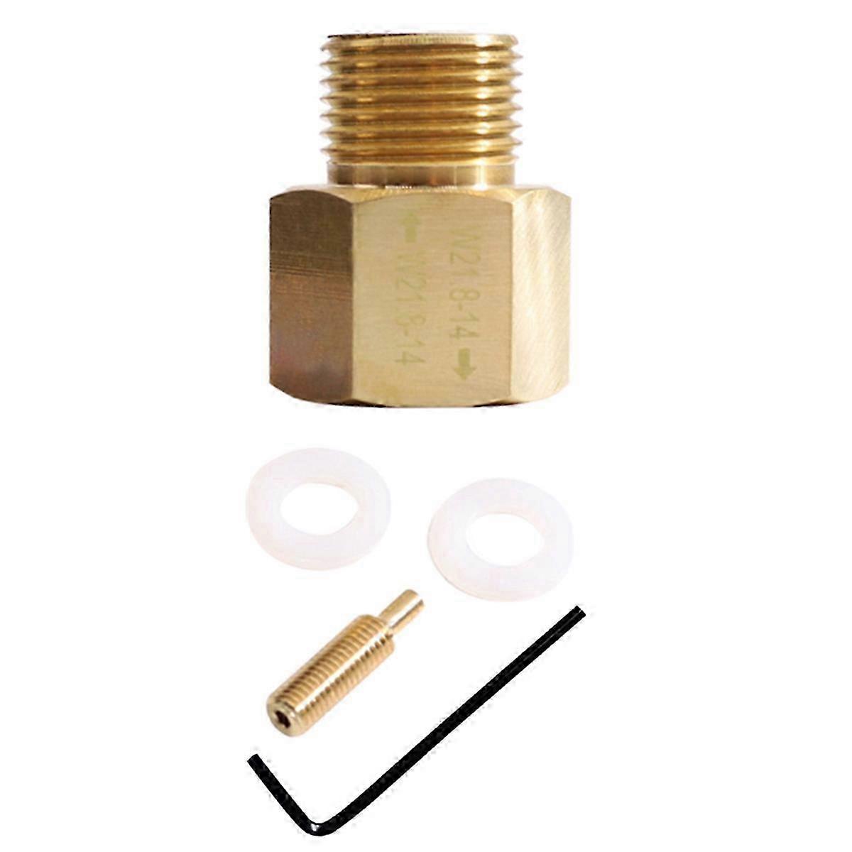 CO2 Cylinder Adapter W21.8-14 to W21.8-14 for Fish Tank with RPV Valve