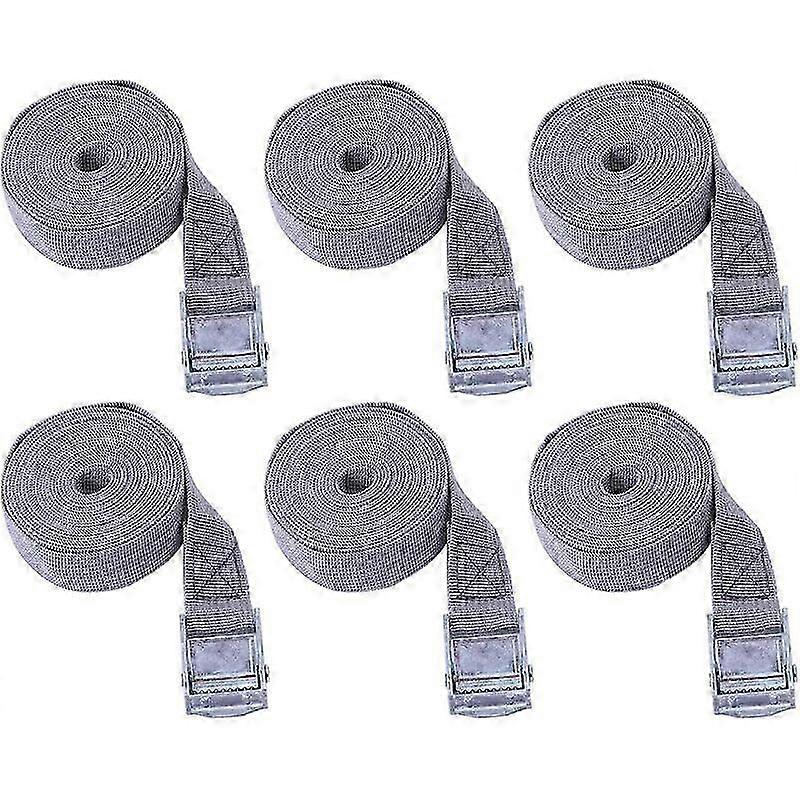 Ratchet Strap Pack of 6, Polypropylene Luggage Strap, Lashing Straps, Used for Car, Motorcycle, Kayak, Adjustable, Wear-Resistant Friction, Not Easy t