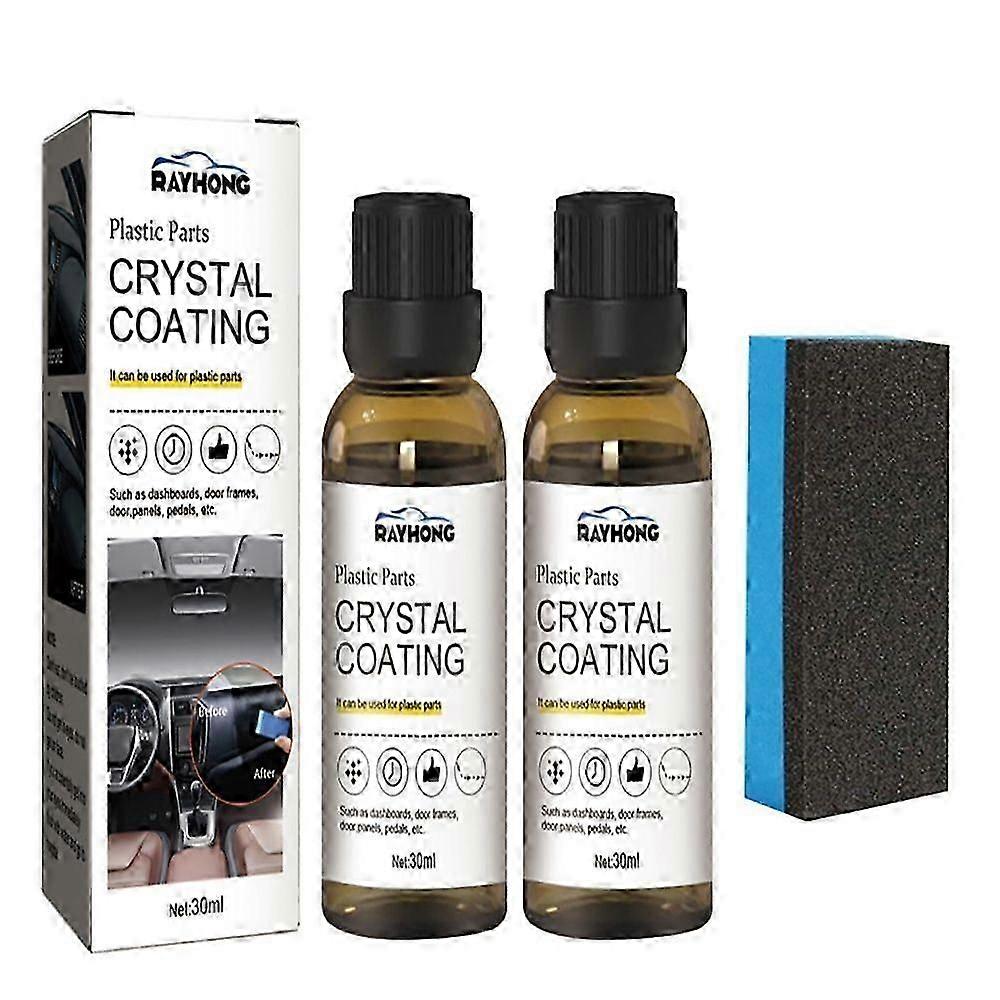 2pcs 30ml Car Plastic Parts Retreading Agent Instrument Panel Interior Cleaning Agent