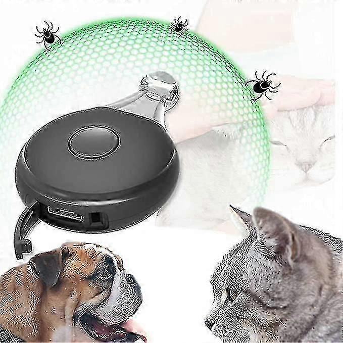Ultrasonic Flea Tick Protection Pet Ultrasonic Pendant Against Ticks Usb Charging, Ultrasonic Pest Repeller With Flashing Light, Compatibleable Comp