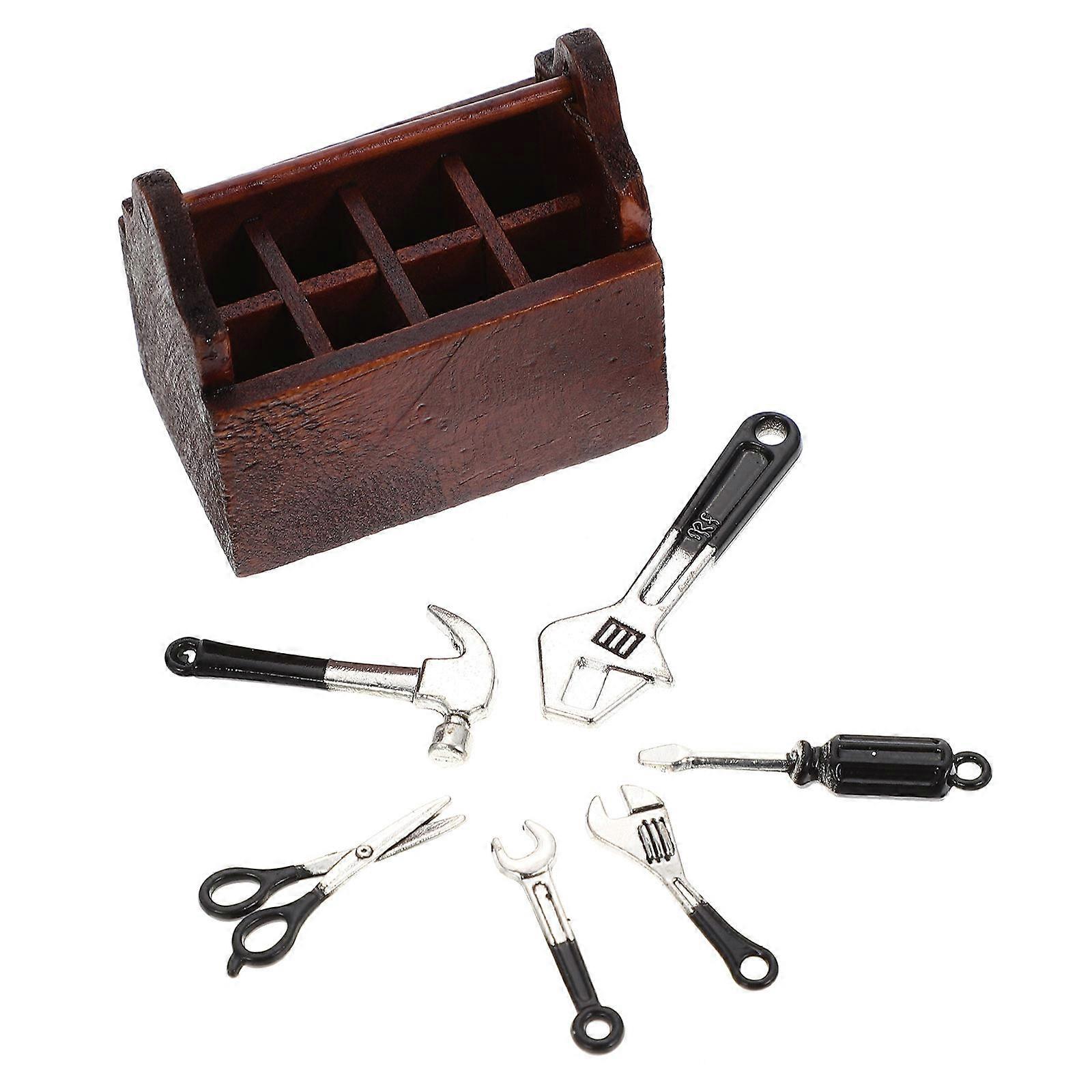 The **"1 Set Miniature House Tool Case With Mini House Tools"** is a charming and detailed accessory designed for enthusiasts of miniature scenes,