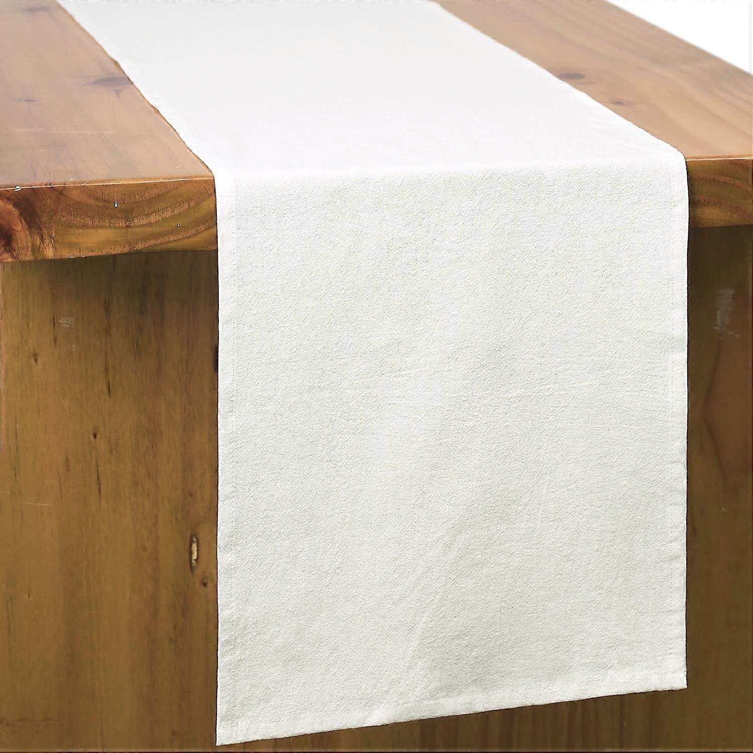 White Table Runner 72 Inches Long Rustic Table Runner Cotton Runner Plain Table