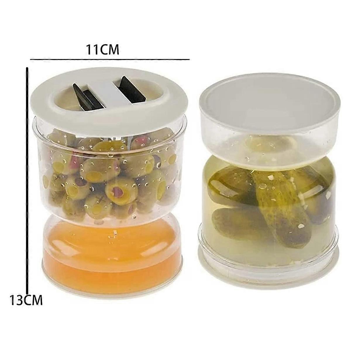 3X Pickle And Olive Hourglass Jar, Pickle Flip Jar Separated From Wet And Dry, Pickle Jar with Strai