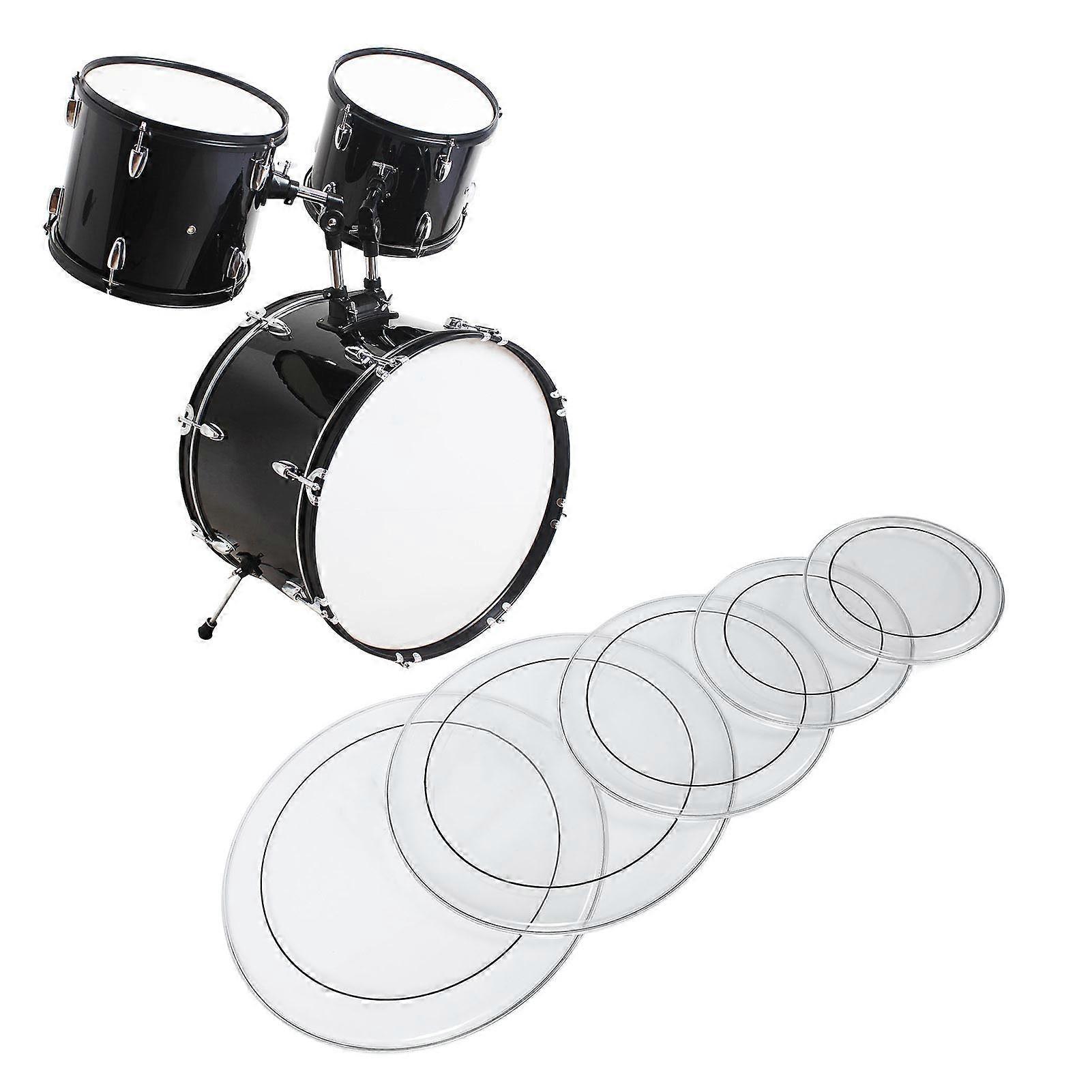 5 Pcs PET Drum Head Set 12",13",14",16",22" Replacement Pack