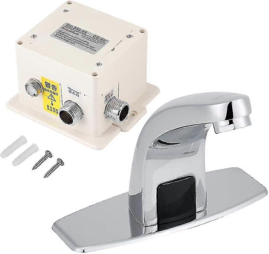 Automatic Infrared Sensor Bathroom Faucet, Zinc Alloy, with Control Box