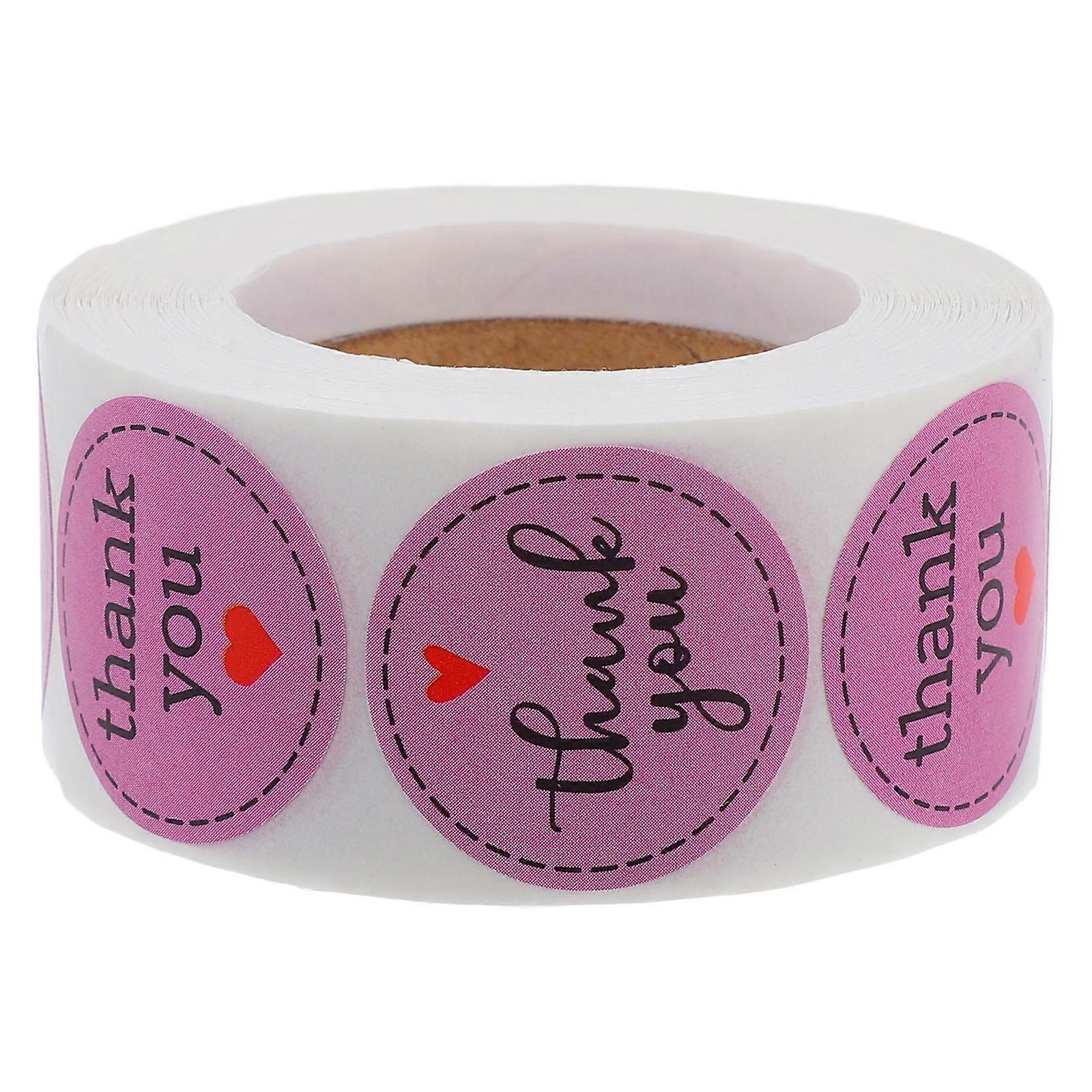 Heartfelt Thank You Stickers Purple Strong Adhesion Craft Decoration For Small Business Wedding Invitations 1 Roll