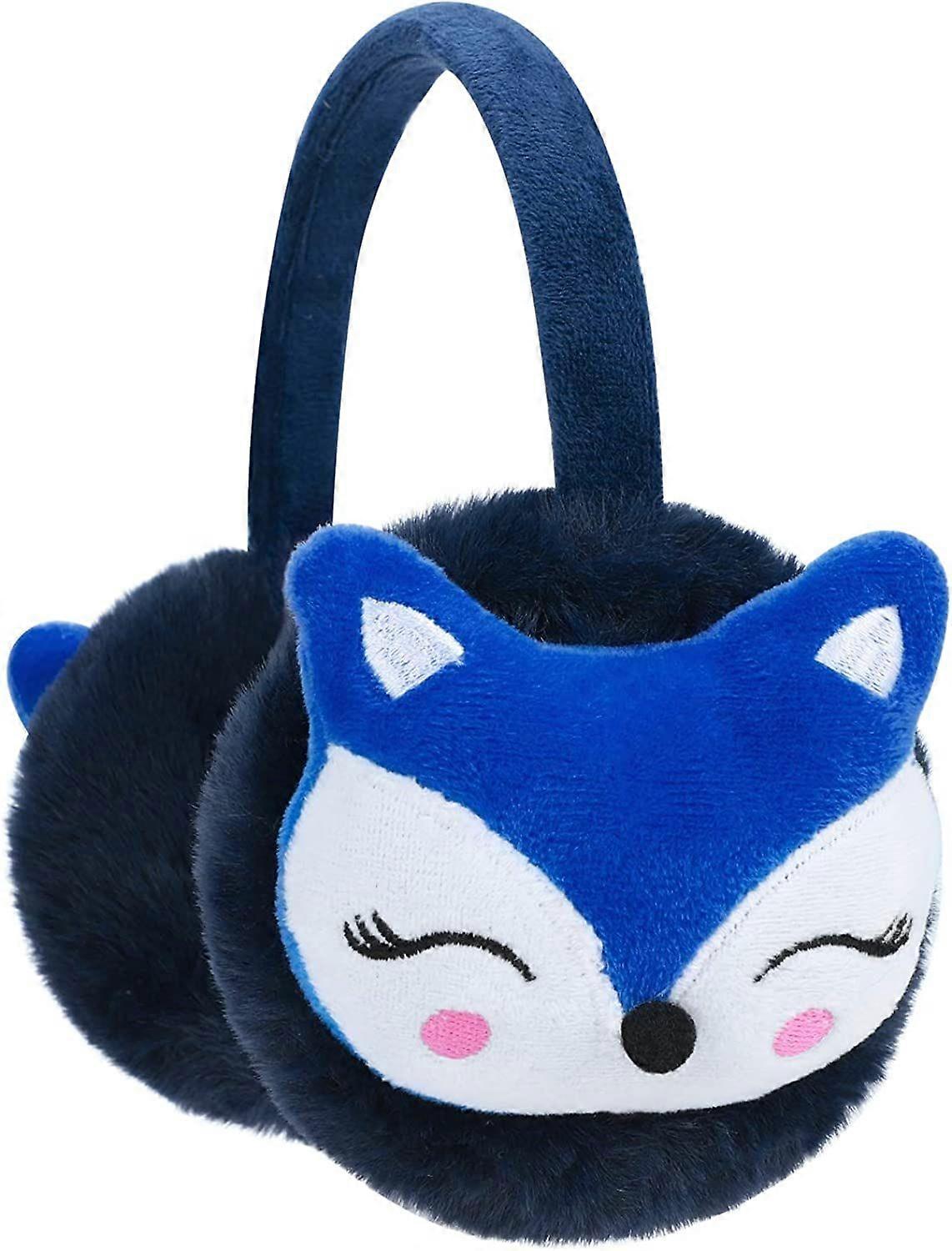 Ear protection Fox style earmuffs adjustable soft ear warmers solid color plush