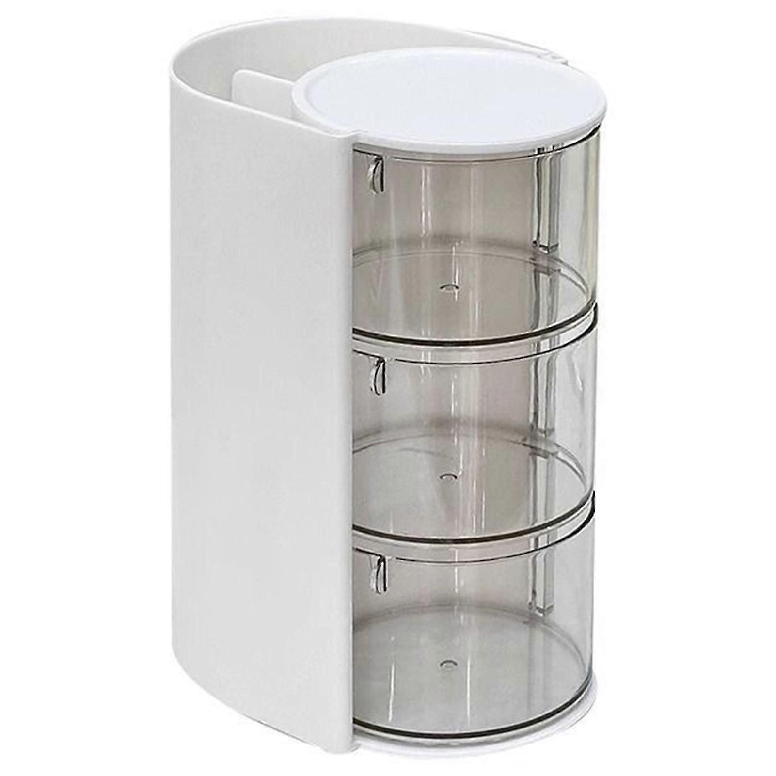 rotating makeup display case acrylic desktop organizer versatile