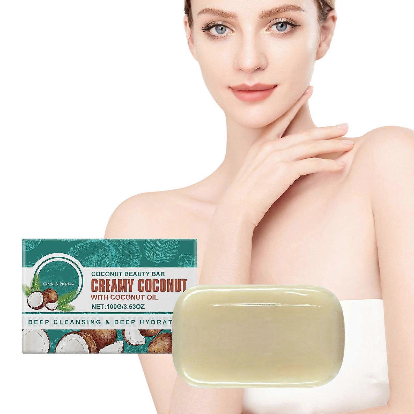 Coconuts Bath Soap Gently Cleanses And Nourishes To Removed Deeply Oil And Residues Suitable For Oily Clean And Comfortable 100g FYLE7389