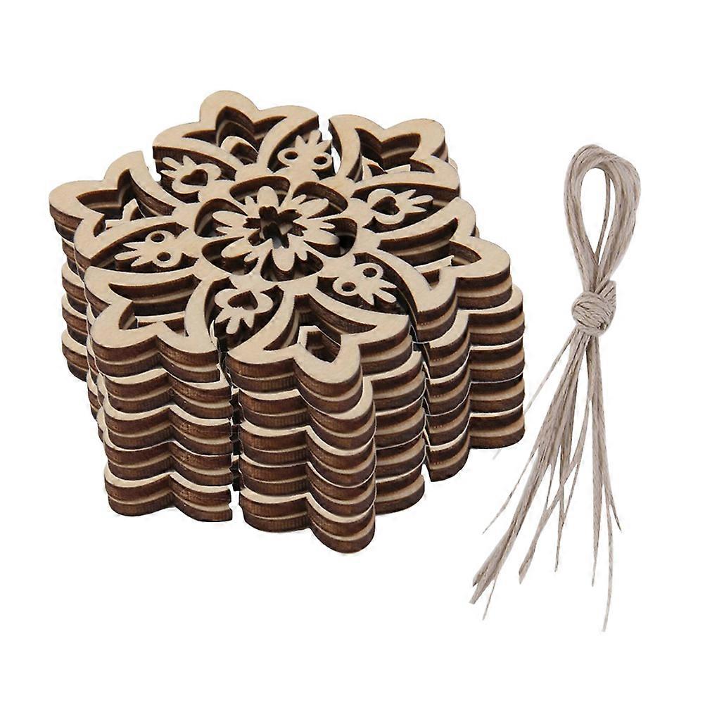 Rustic Snowflake Crafts Seasonal Decorations for Xmas Tree Decor in Khaki Color 10Set