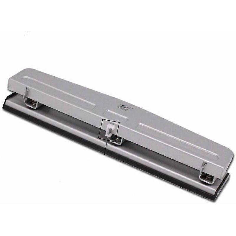 Three-hole office punch, 12-sheet capacity, silver,