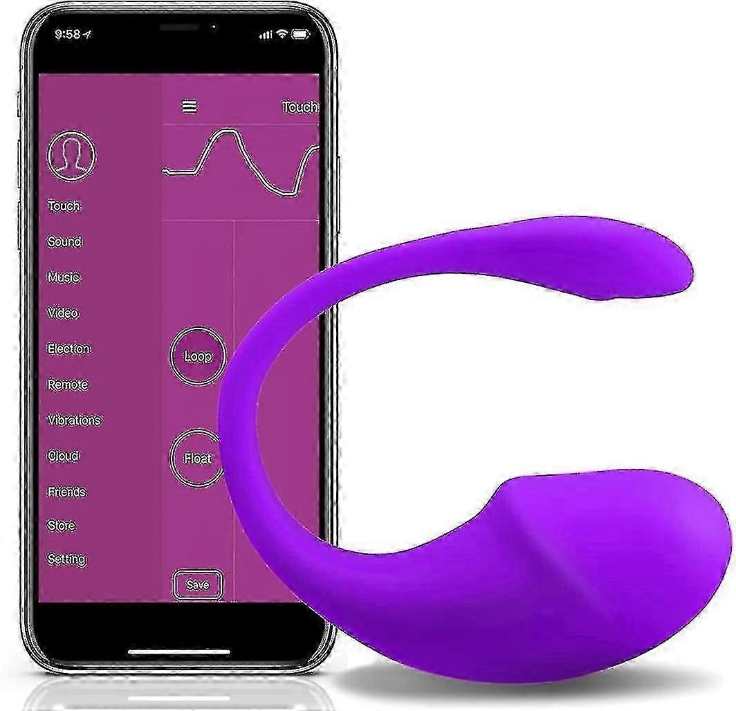 Women's Smart Silicone Pelvic Floor Muscle Exerciser Waterproof Bladder Control Exerciser Trainer With App Remote Control Rechargeable (Purple)
