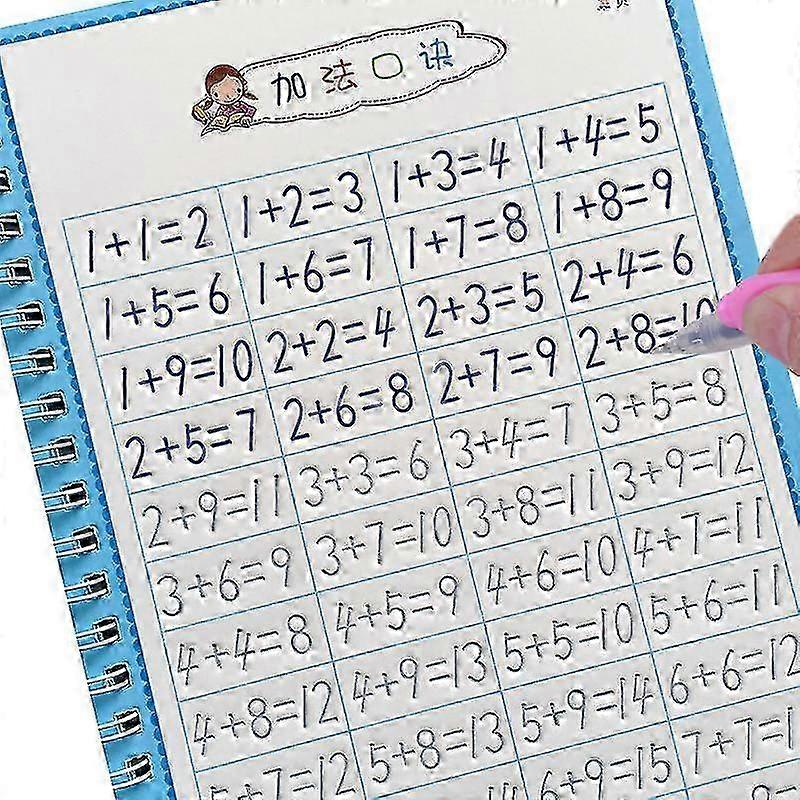 2025 4 Books Reusable Copybook For Calligraphy Learn Alphabet Painting Arithmetic Math Children Handwriting Practice Books Baby Toys
