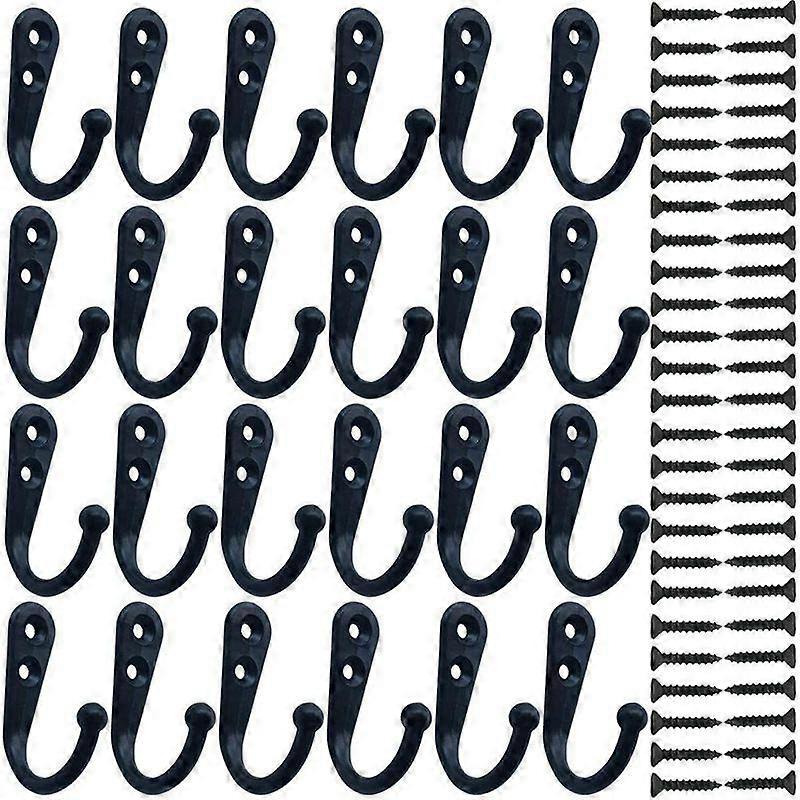 24 Pieces Coat Hooks Wall Mounted Robe Hook