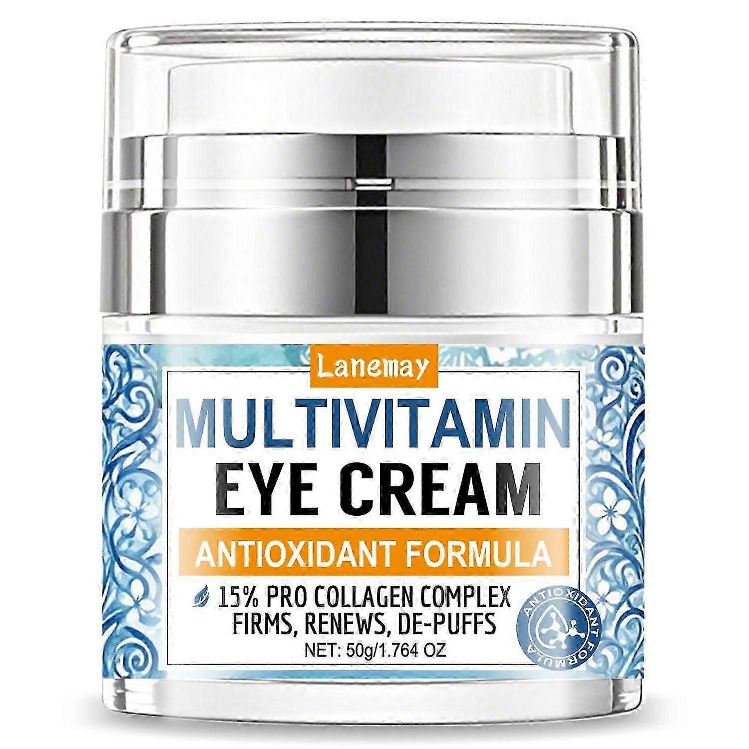 Multi-Vitamin Eye Cream with Antioxidant Vitamins, Anti-Aging Wrinkle Firming Under Eye Treatment, Combats Visible Lines Around the Eye Area