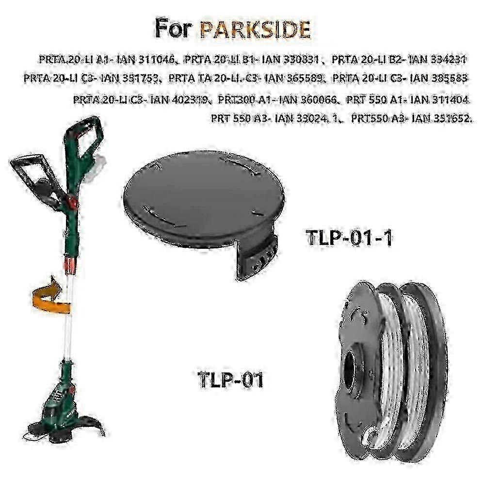 For Parkside Lawn Mower 6 Spool + 1 Spool Cap Grass Trimmer Accessories Set, TLP-01 / TLP-01-1 - JA 2025