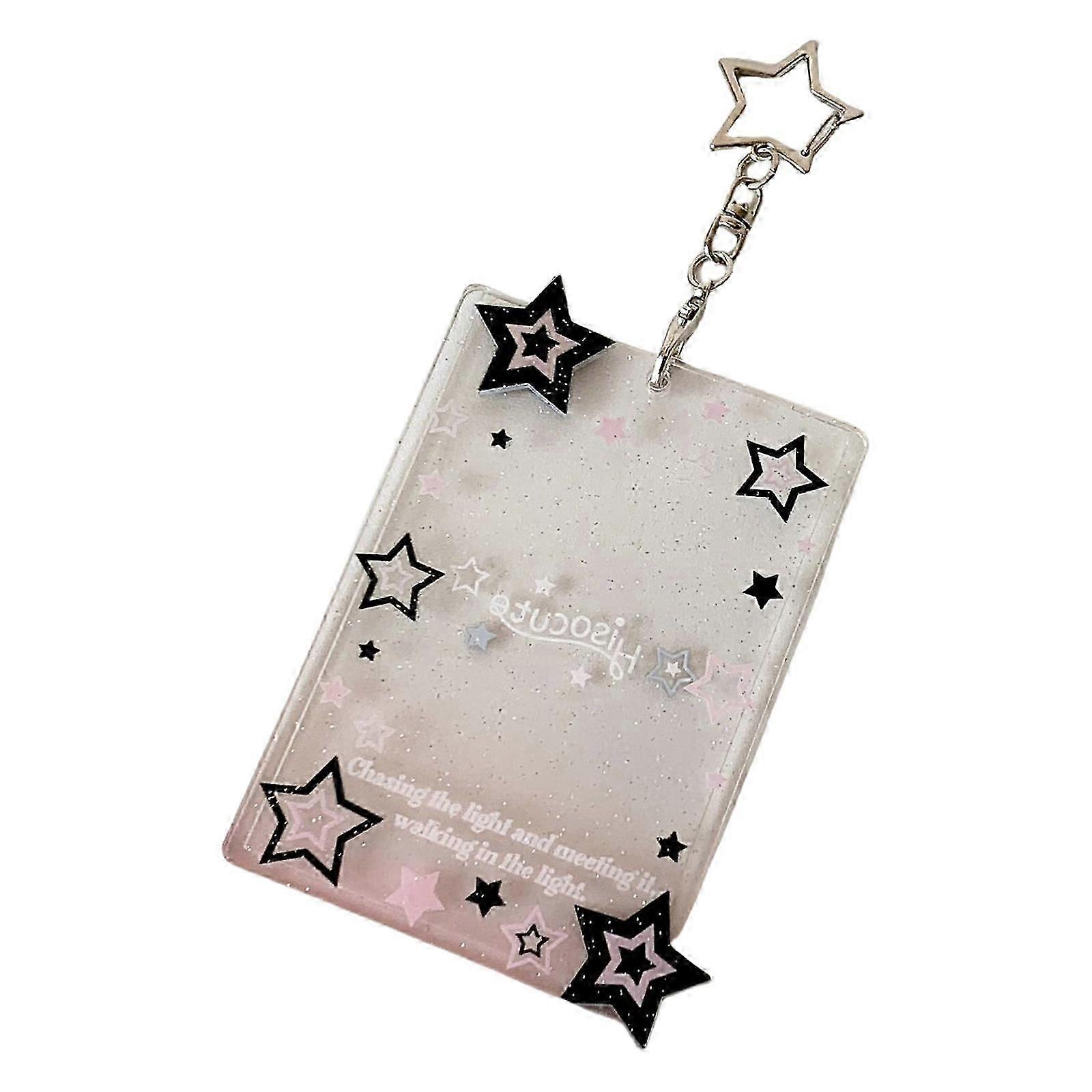 Convenient Star Card Holder Keychain Convenient Star Card Holder Keychain Hanging Charm For Easy Access To Idol Cards Pink