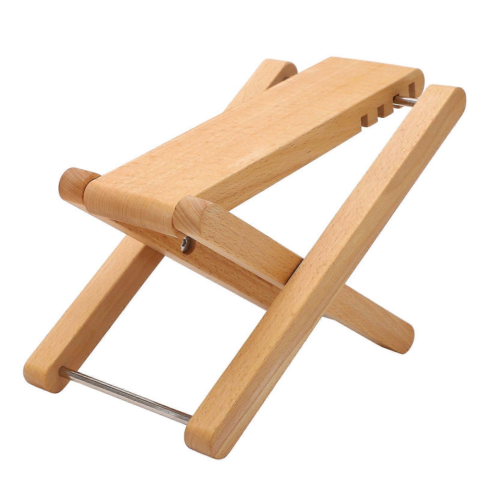 Guitar Foot Rest Adjustable Height 4 Position Foldable Solid Wood Foot Stool for Performance Practice