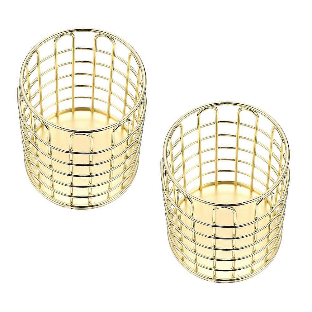 Pencil Cup Holder Wire Metal for Storage 2Pcs Desktop Organizing Solution