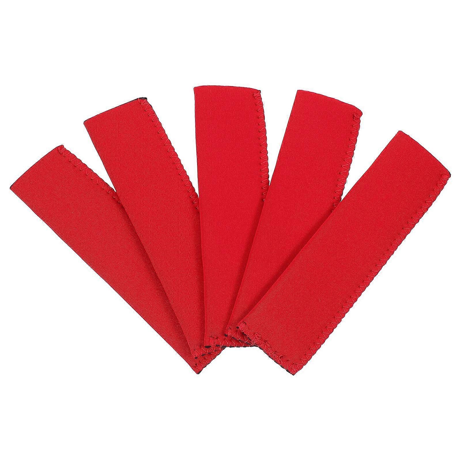 Popsicle Cover Set Neoprene Fabric for Cold Insulation 5Pcs Red Sleeves