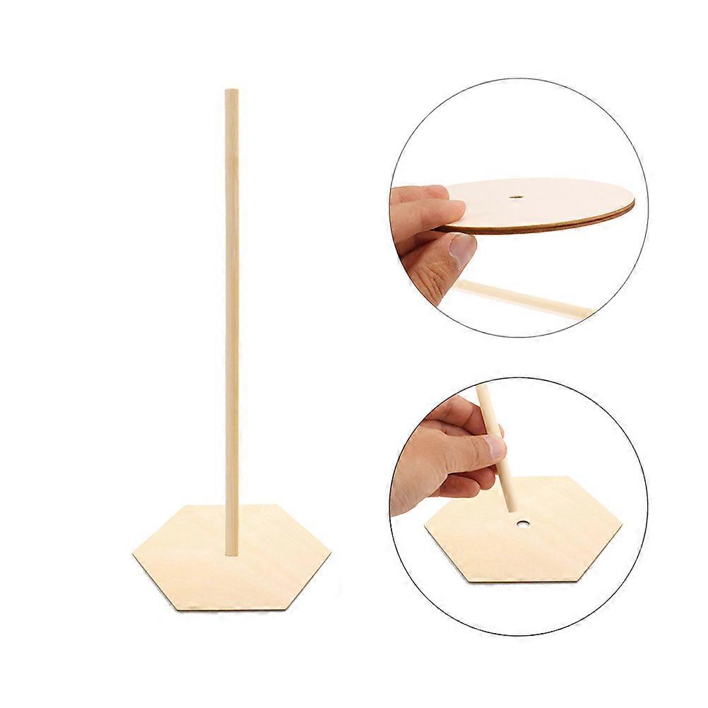 Wooden Donut Display Stand for Party 6Pcs Fashion Doughnuts Holder Khaki
