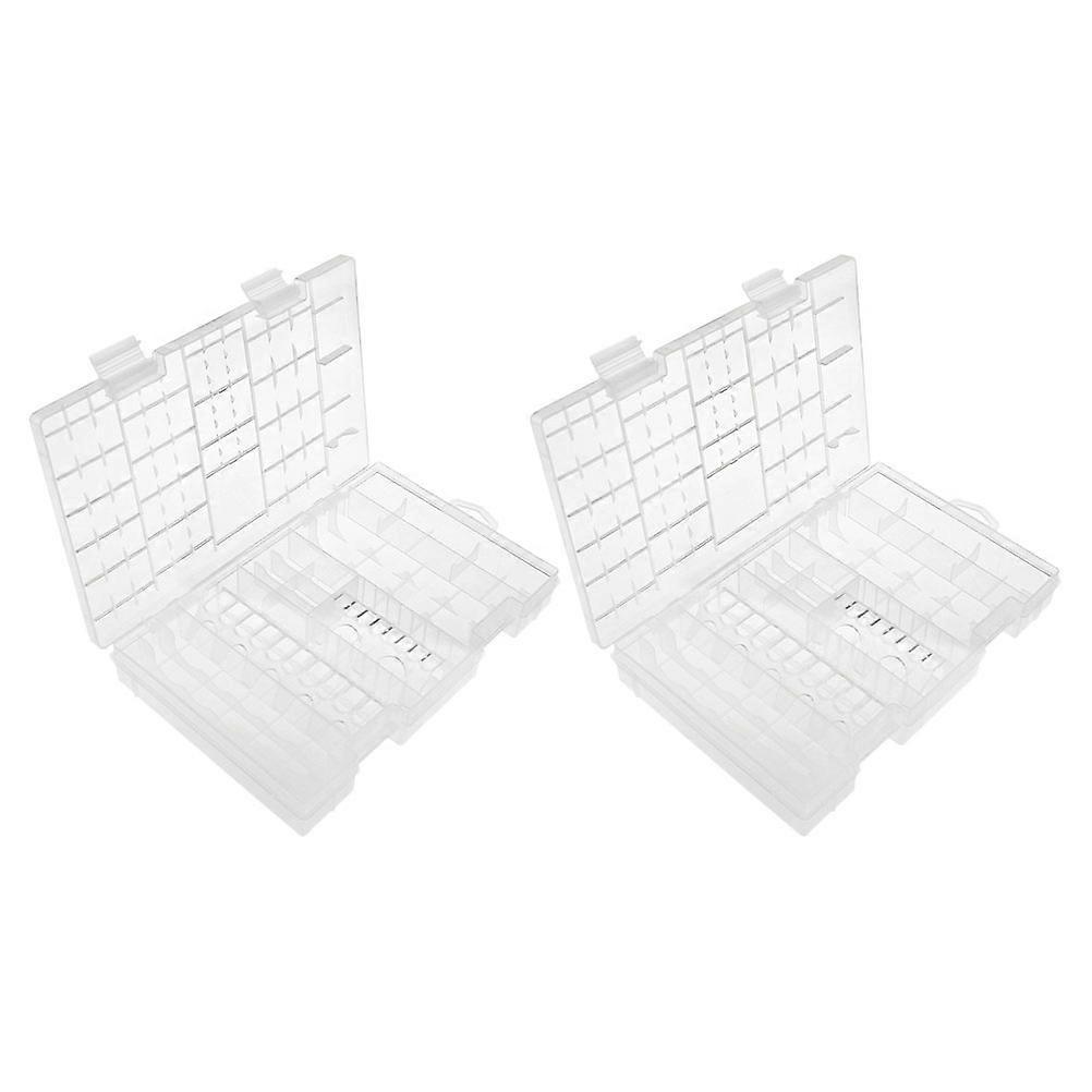 Transparent Case Organizer for D Aa Aaa Batteries 2Pcs Compact Box