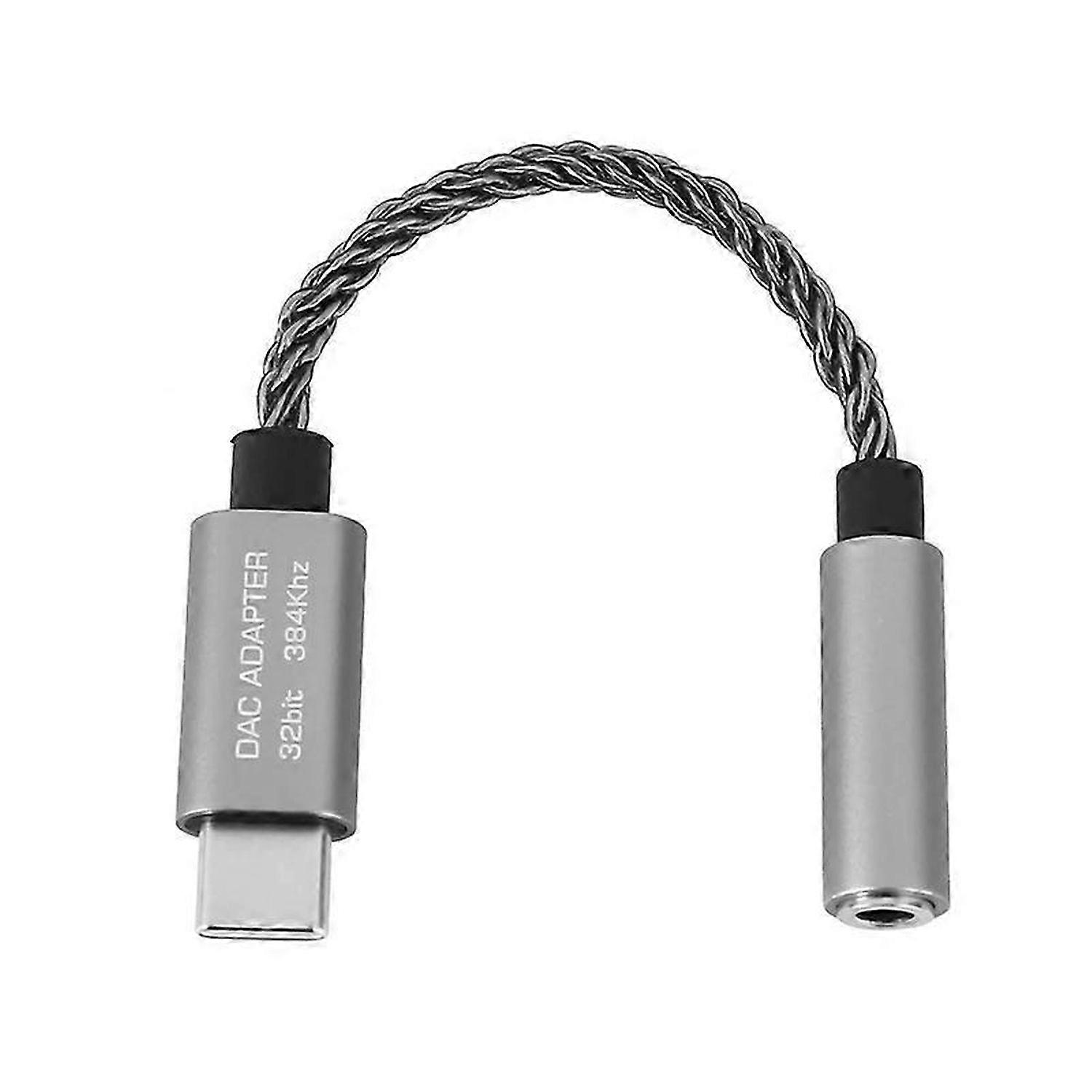ALC5686 USB Type-C to 3.5mm DAC Digital Decoder Audio Adapter, Gray