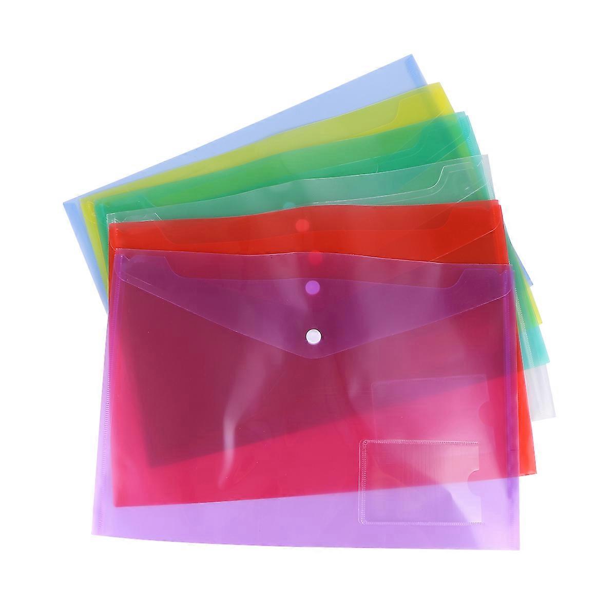 Document Storage Bag Flat Shape Plastic Pouch for School Office Work 20Pcs