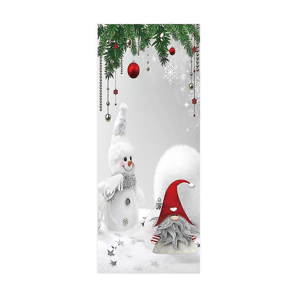 (C)Christmas door stickers Simulated Christmas tree stickers Festive party decoration wallpaper wal