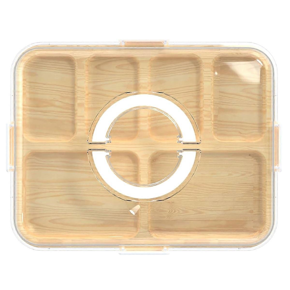 Charcuterie Board with Clear Lid and Handle,6Compartments Bamboo Charcuterie Boxes,Travel Portable