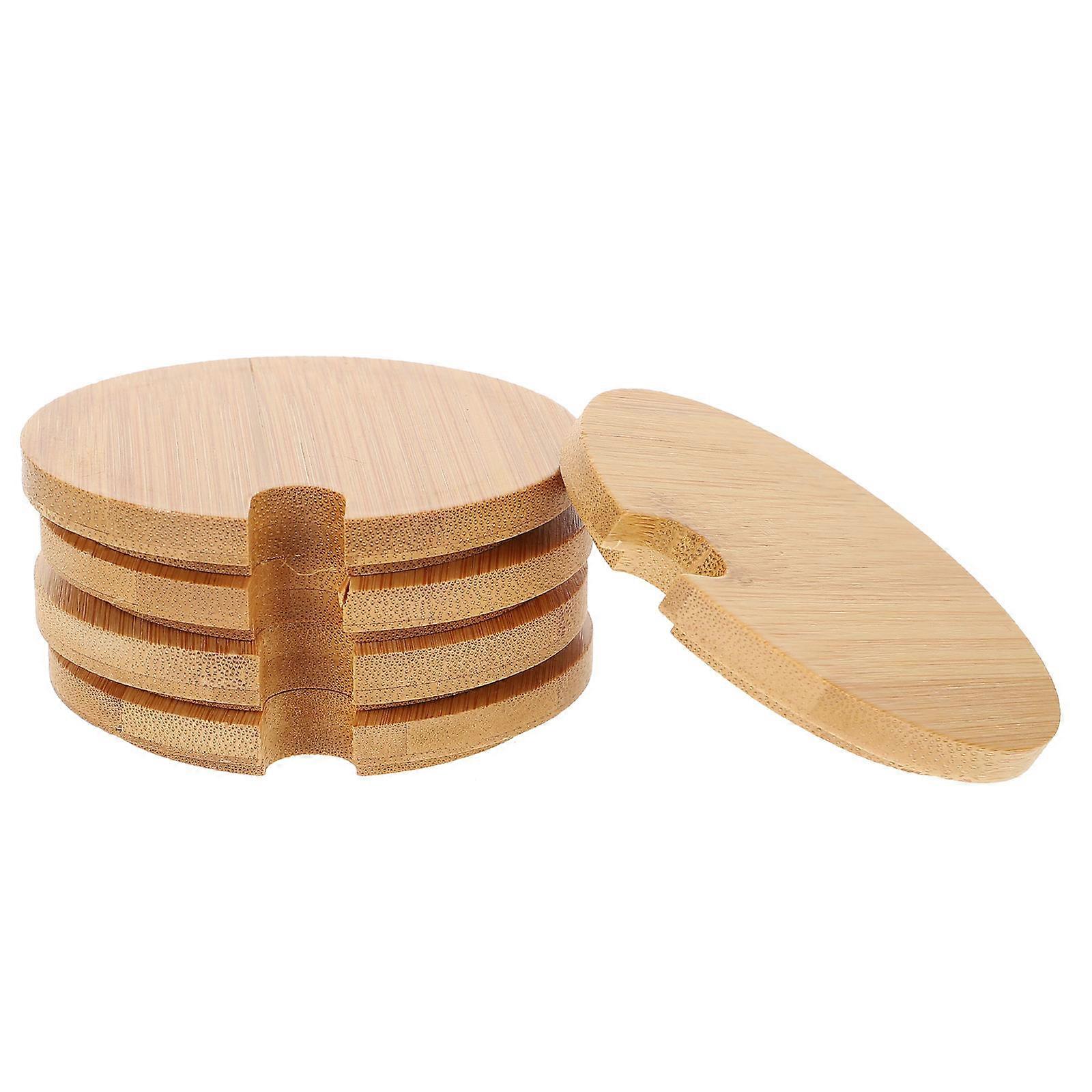 Seasoning Jar Lid Practical Bamboo Bottle Lid for 5Pcs Jar Covers