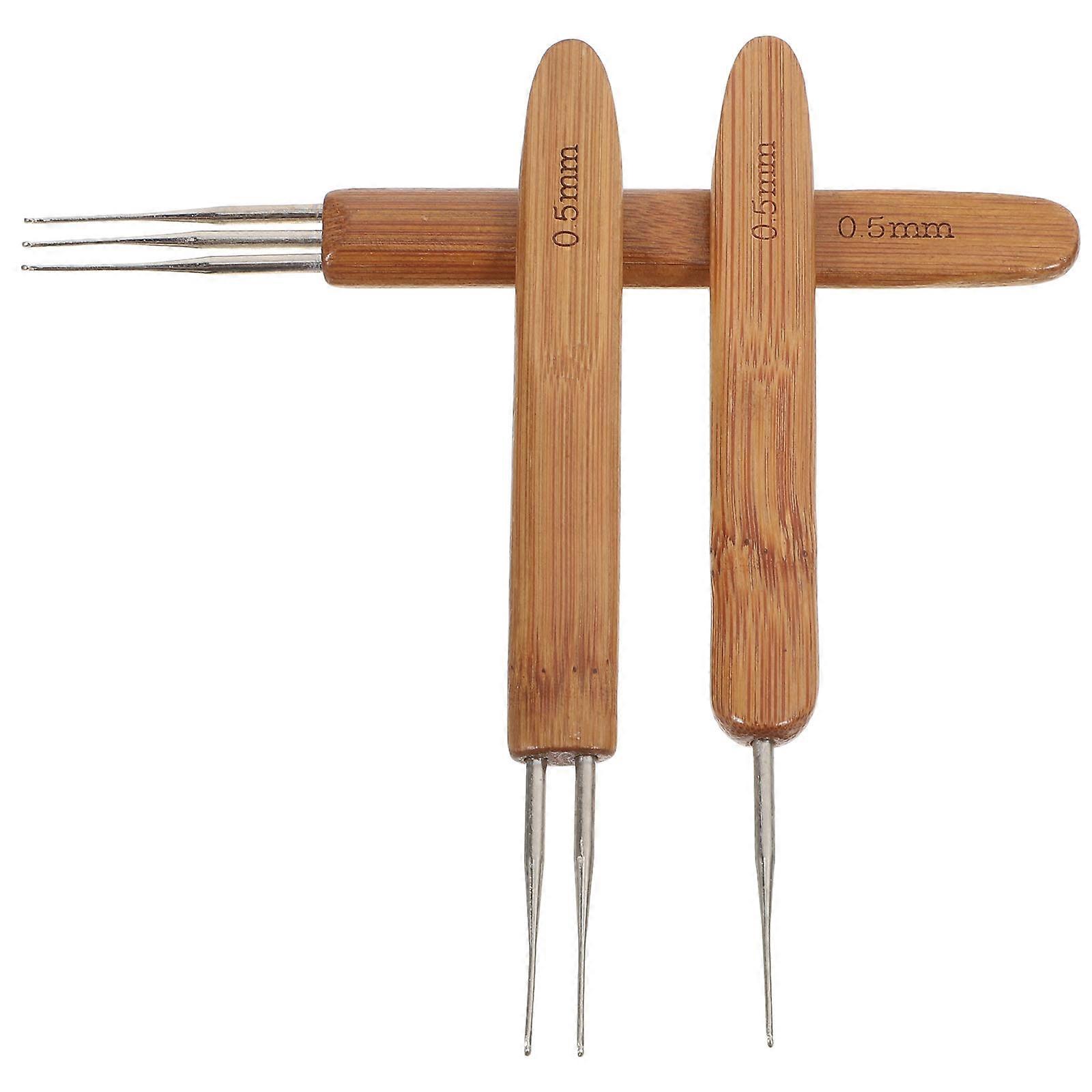 Crochet Tool Set for Dreads Bamboo Handle 12Pcs Loc Interlocking Needles