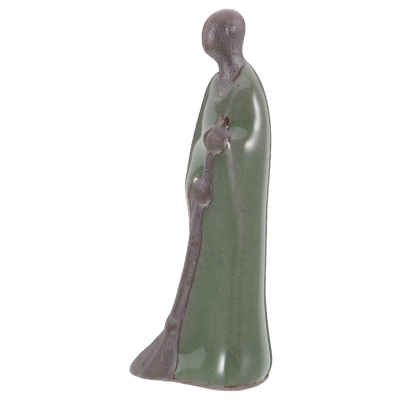 Bonsai Tree Decor Ceramic Monk Figurine for Home 4Pcs Mini Monk Figure