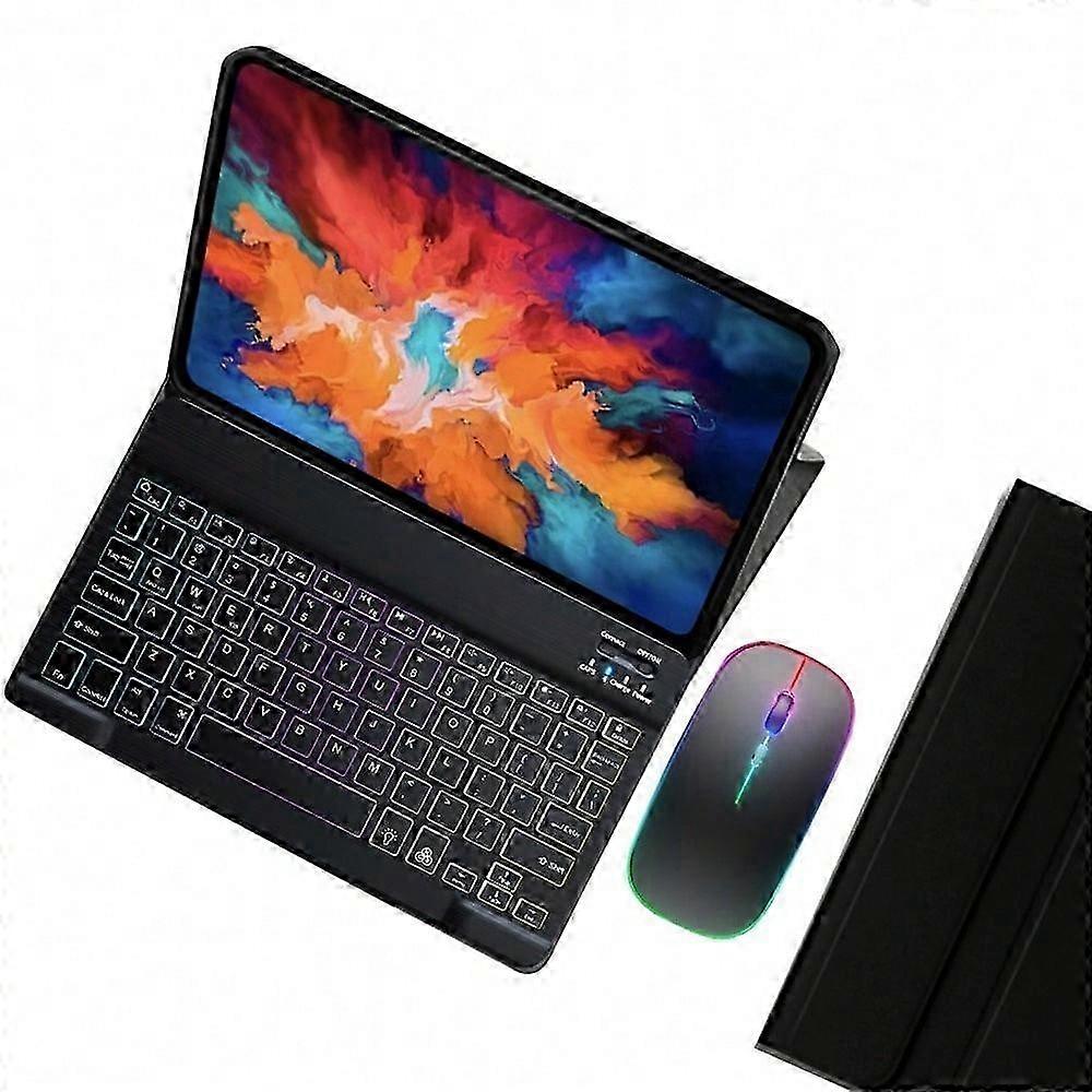 Lenovo Tab P11 Plus Bluetooth Keyboard Backlight Leather Case with Wireless Mouse