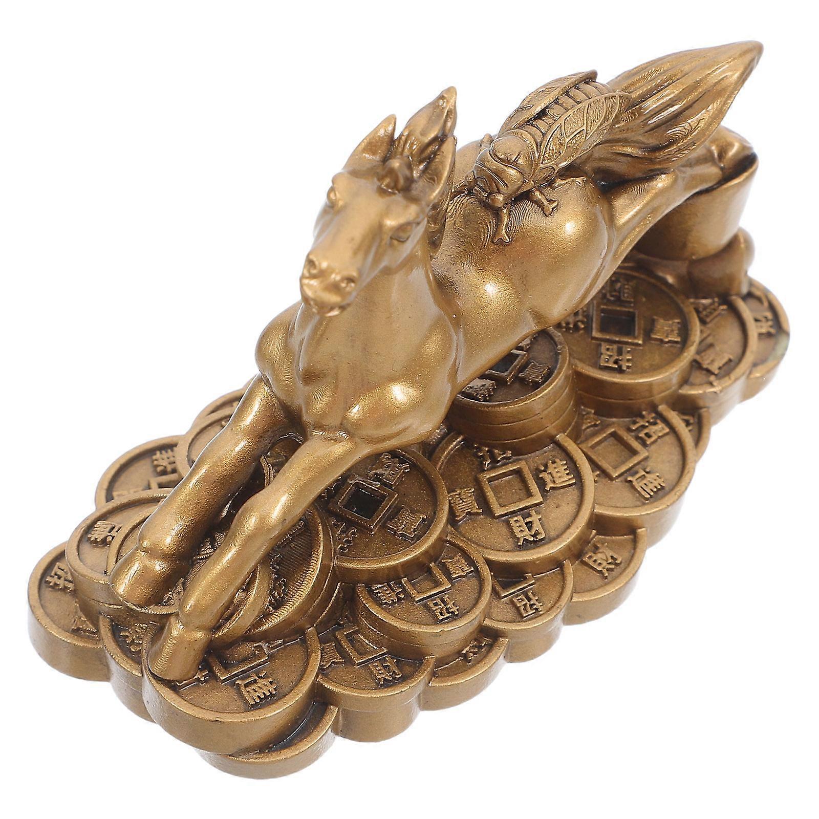 Decorative Resin Horse Statue for Prosperity 2Pcs Feng Shui Figurines