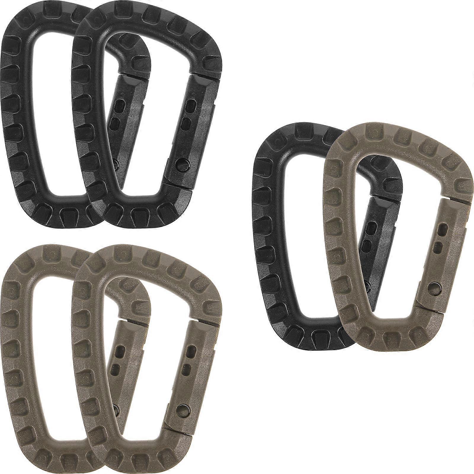 Tactical Carabiner Keychain D Rings Clip for Backpack Use 6Pcs