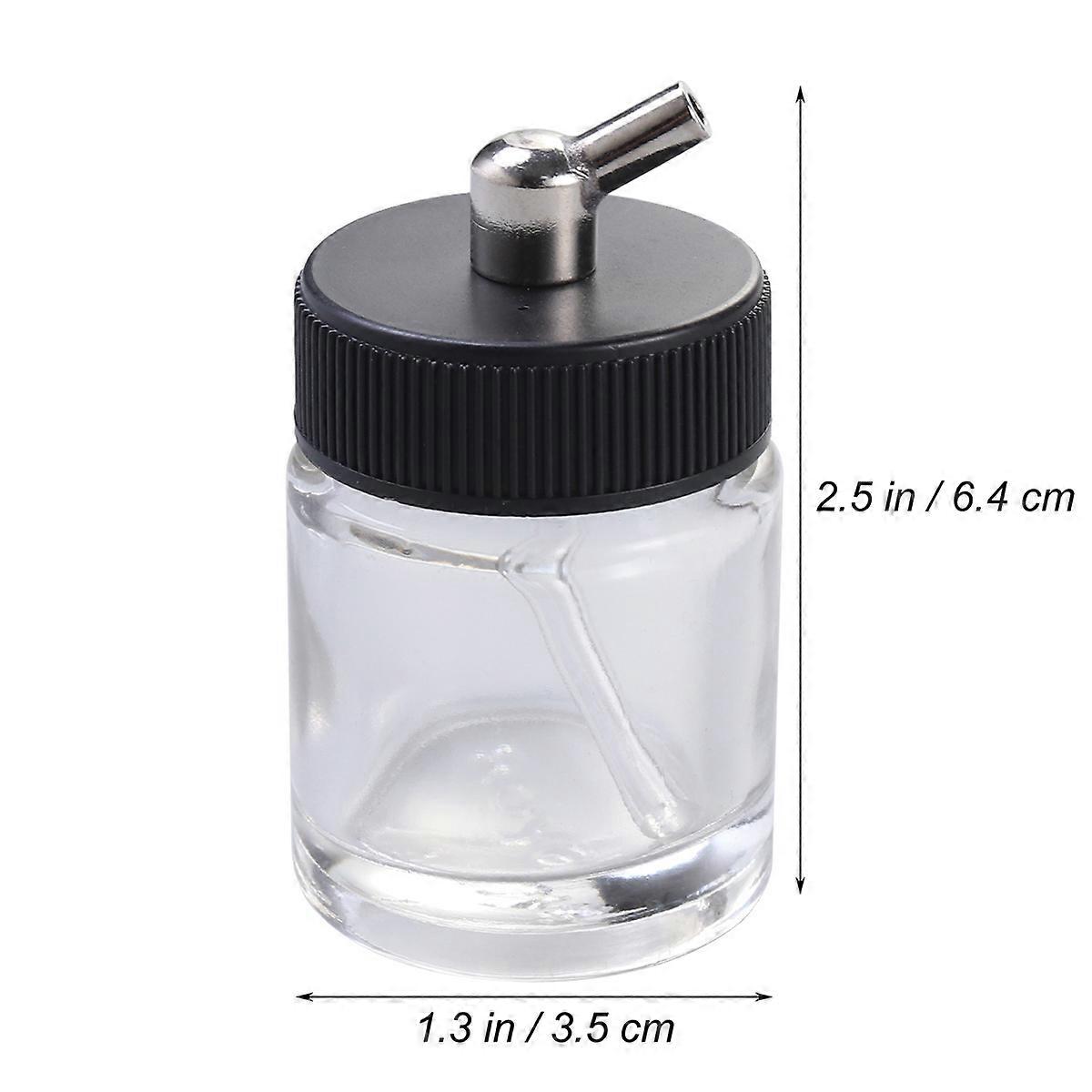 Airbrush Bottles with Caps Glass for Paint Spraying 2Pcs Transparent 22cc Jars