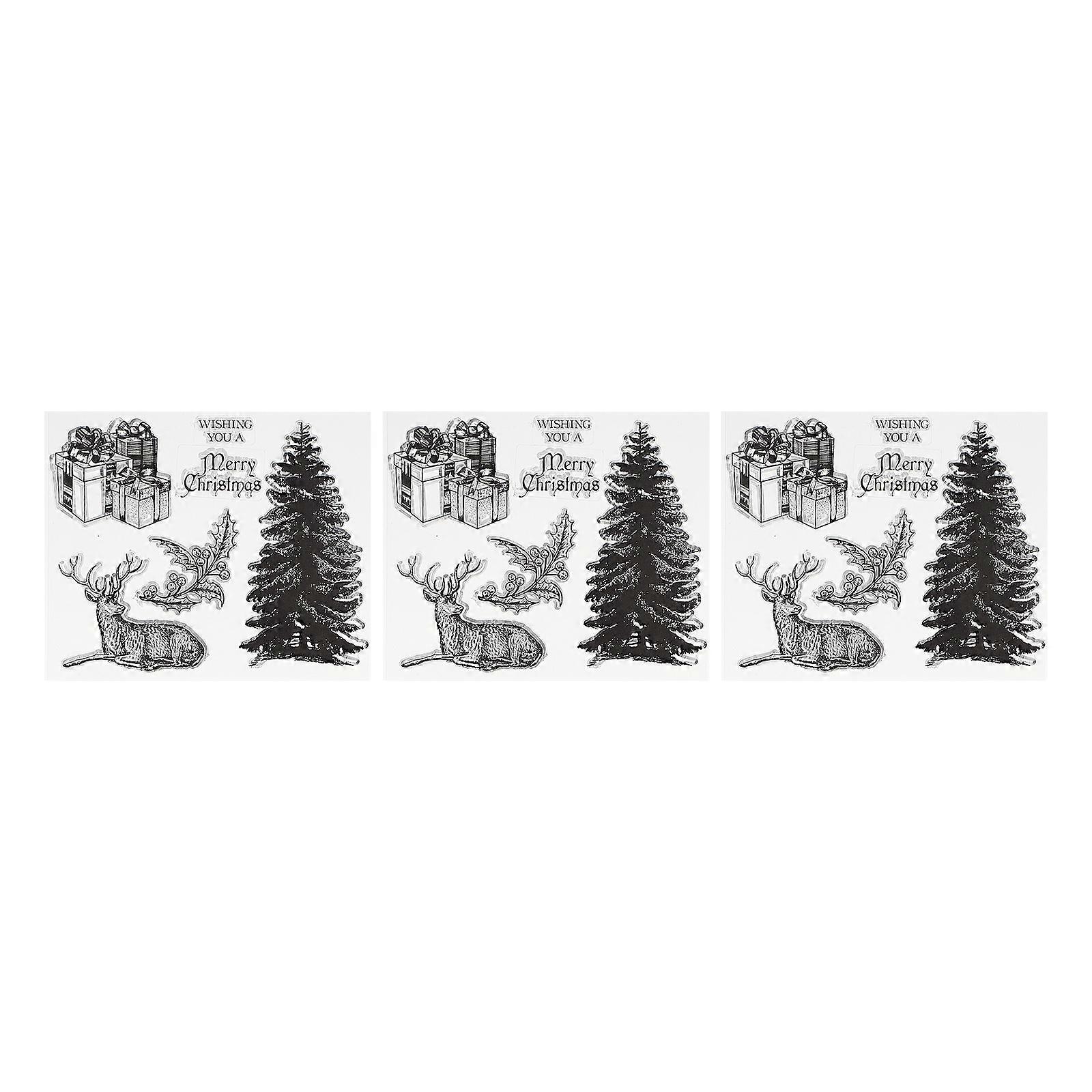 Christmas Clear Stamper Transparent Seal for Scrapbooking Fun 3Pcs