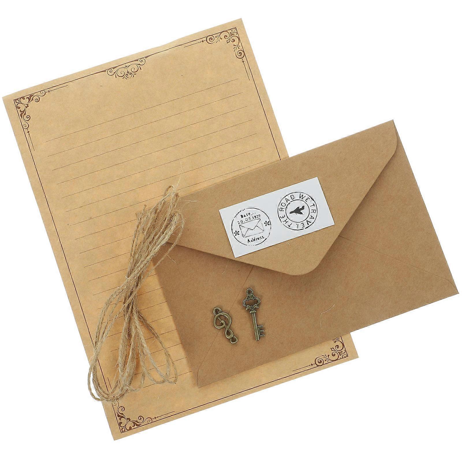Retro Letter Paper and Envelope Kit for Writing 10Sets Travelers Notebook
