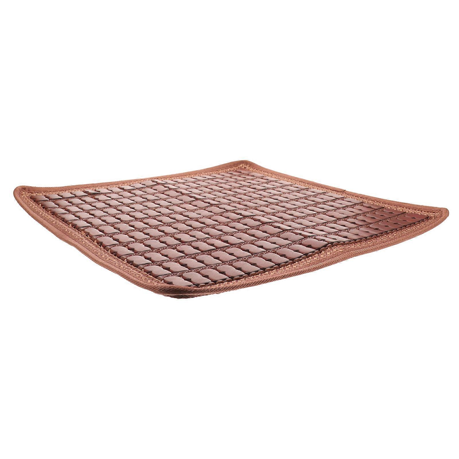 Breathable Car Seat Cushion 3Pcs Stylish Brown Antislip Design Square Pad For Summer Driving Comfort