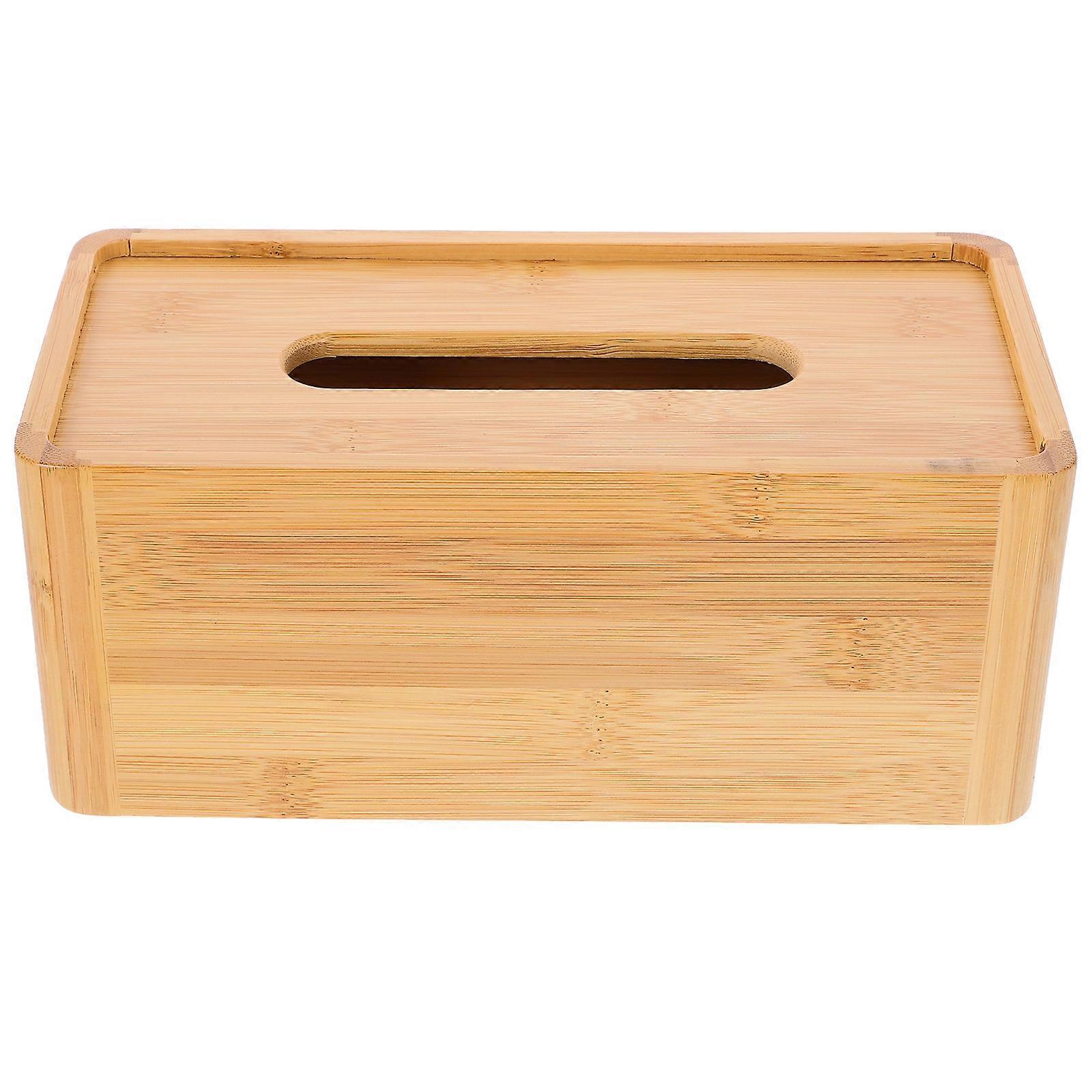 Tissue Paper Box Holder Bamboo Facial Tissue Box for Storage 2Pcs