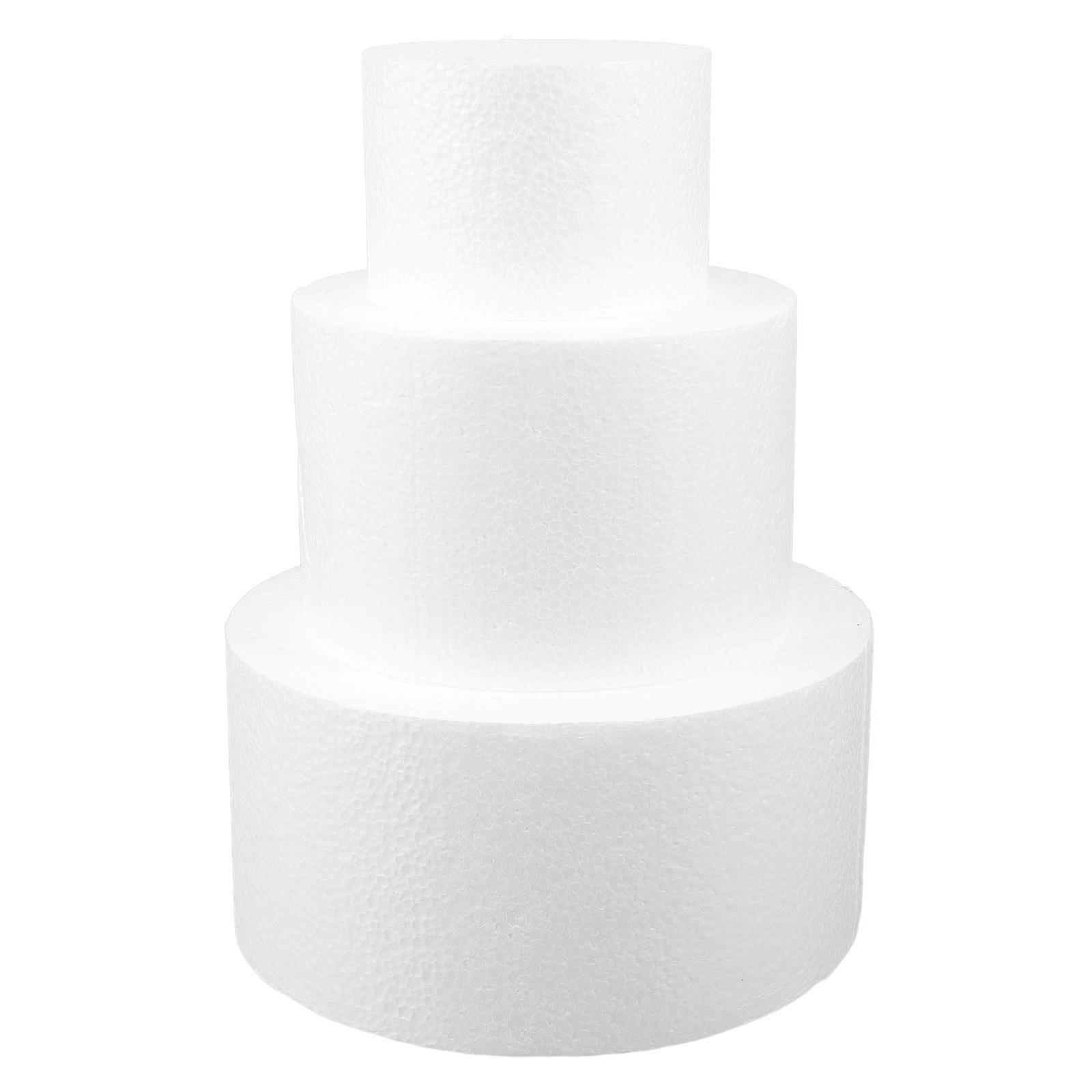 Fake Cake Model 3Pcs Round Shape Foams Cake Models Designed For Novice Bakers Featuring 20.00X20.00X10.00cm Size Ideal For Icing Practice