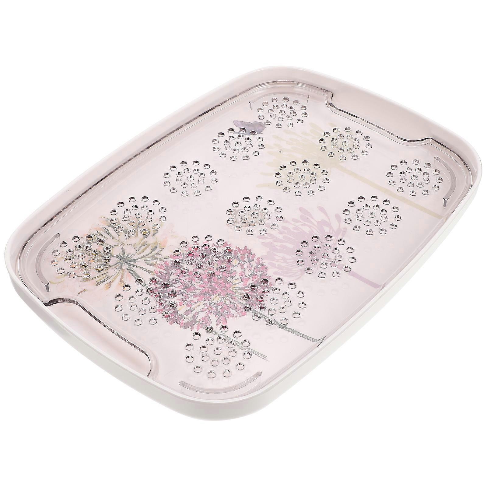 Drain Serving Tray Decorative Double-Layer Drain Tray for Home Use