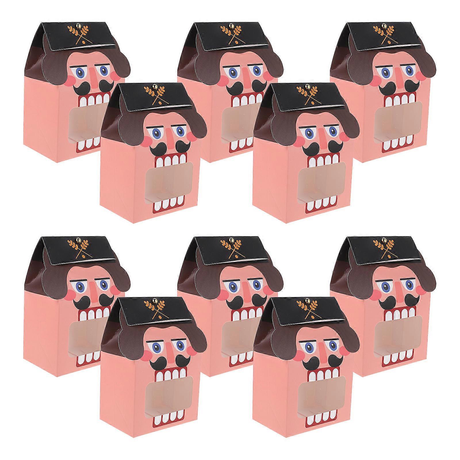 Rectangular Treat Boxes Paper Packaging Box for Weddings Special Occasions Transparent Window 10Pcs