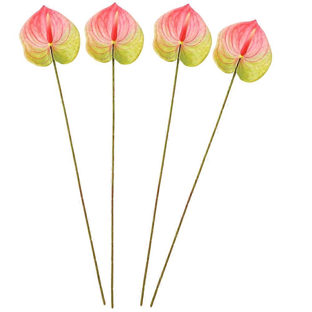 Artificial Anthurium Flowers 8 Pcs Lifelike Flower Branches For Event Decorations Pink Color Perfect For Theme Parties