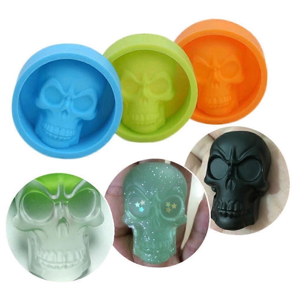 Food Grade Baking Molds For DIY Enthusiasts Skull Shape 5.90x5.90x2.10cm Non-stick 2Pcs