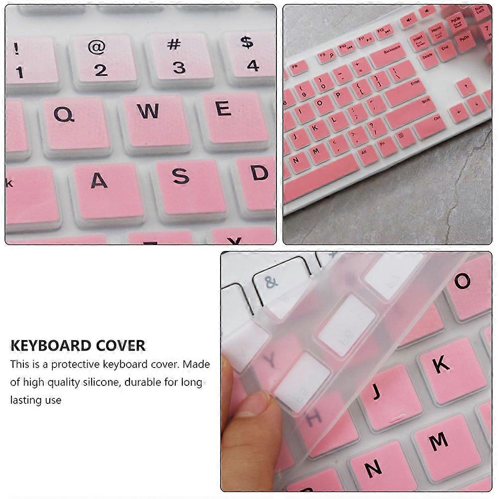 Keyboard Membrane Cover Compatible for Dell Kb216 Wired Keyboard Users of Kb216 and Optiplex Pink Silicone Waterproof Cover 1Pc